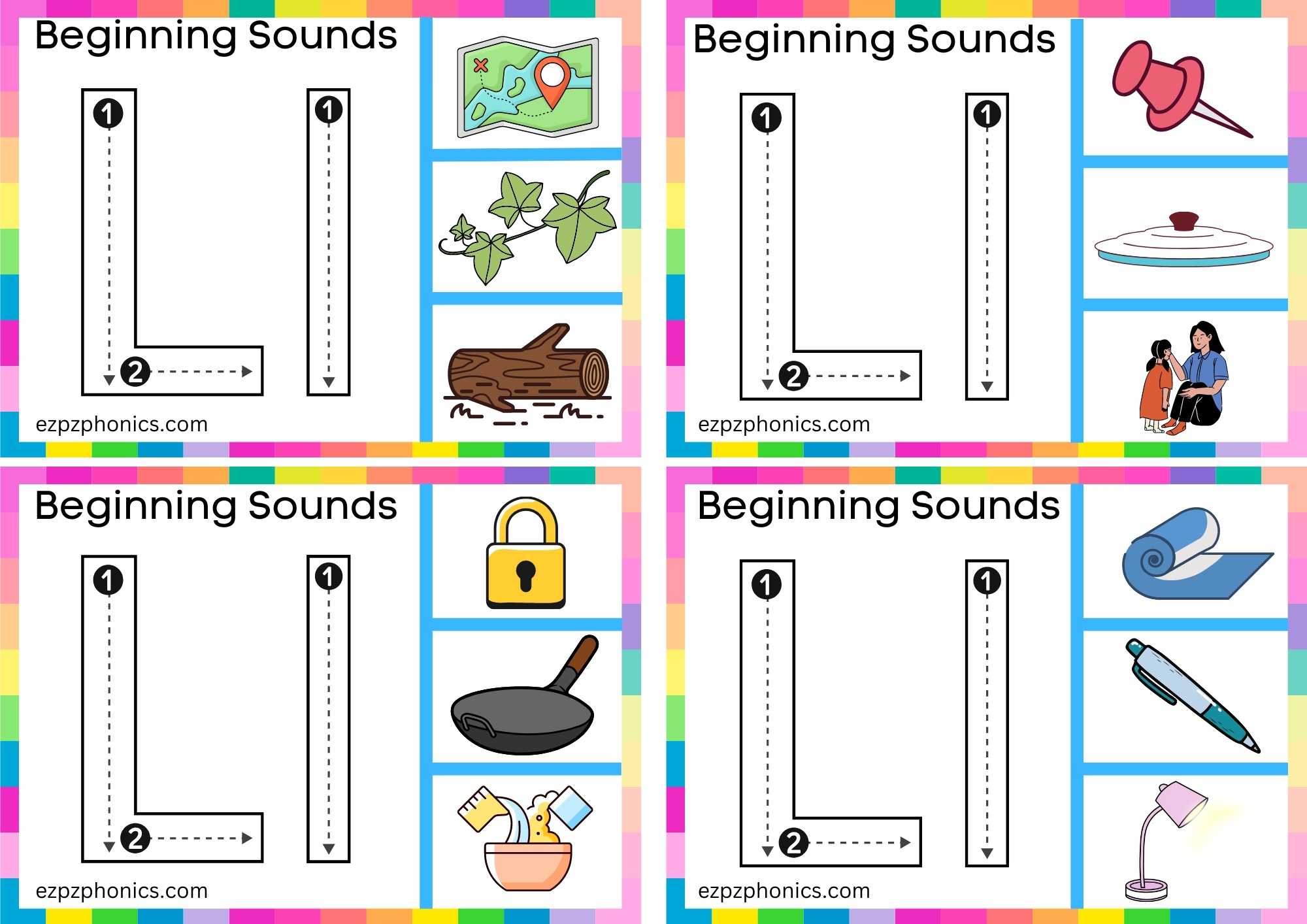 Trace The Letter L And Clip The Image Set 1